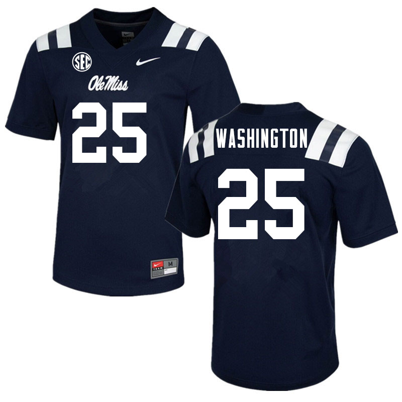 Trey Washington Ole Miss Rebels NCAA Men's Navy #25 Stitched Limited College Football Jersey UDZ8758EH